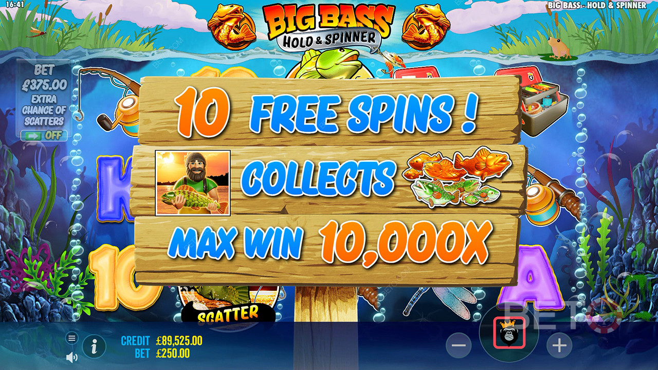 ¡Gana 10.000x tu apuesta en la Video Tragaperras Big Bass Bonanza Hold and Spinner!