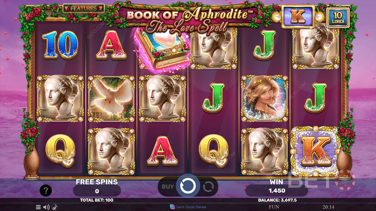 Libro de Afrodita - El Hechizo de Amor Reseña de BETO Slots