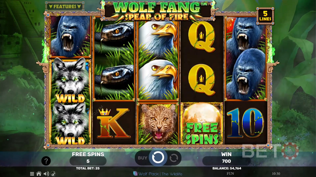 Wolf Fang Reseña de Spear of Fire de BETO Slots