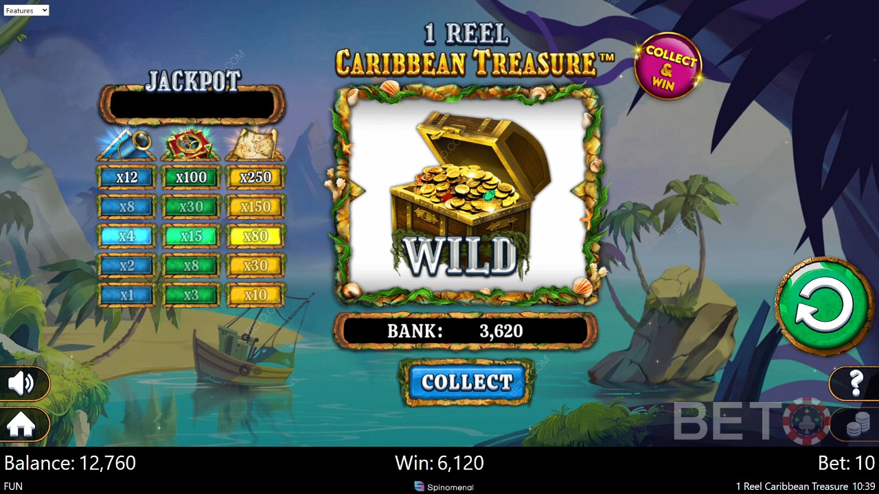 1 Reel Caribbean Treasure Juego Gratis