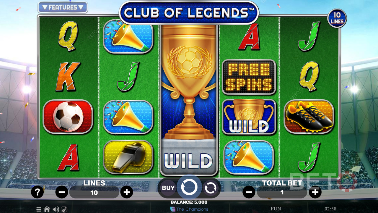 Reseña de Club of Legends de BETO Slots