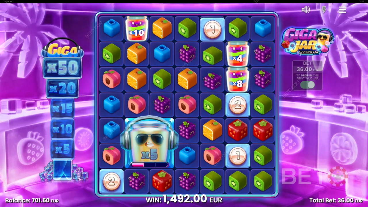 Reseña de Giga Jar Cluster Link de BETO Slots