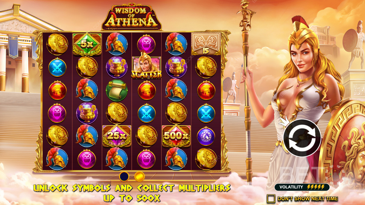 Multiplicadores masivos en la tragaperras online Wisdom of Athena