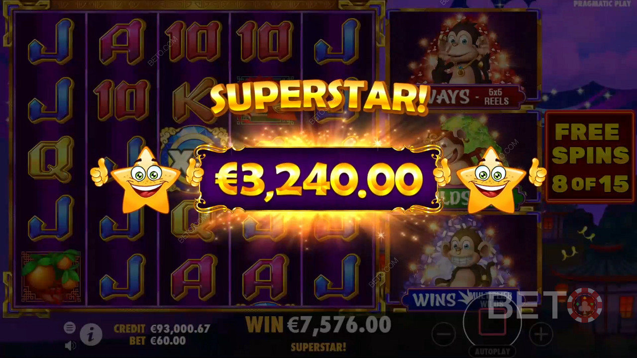 ¡Gana 12.077x tu apuesta en la tragaperras online 3 Dancing Monkeys!