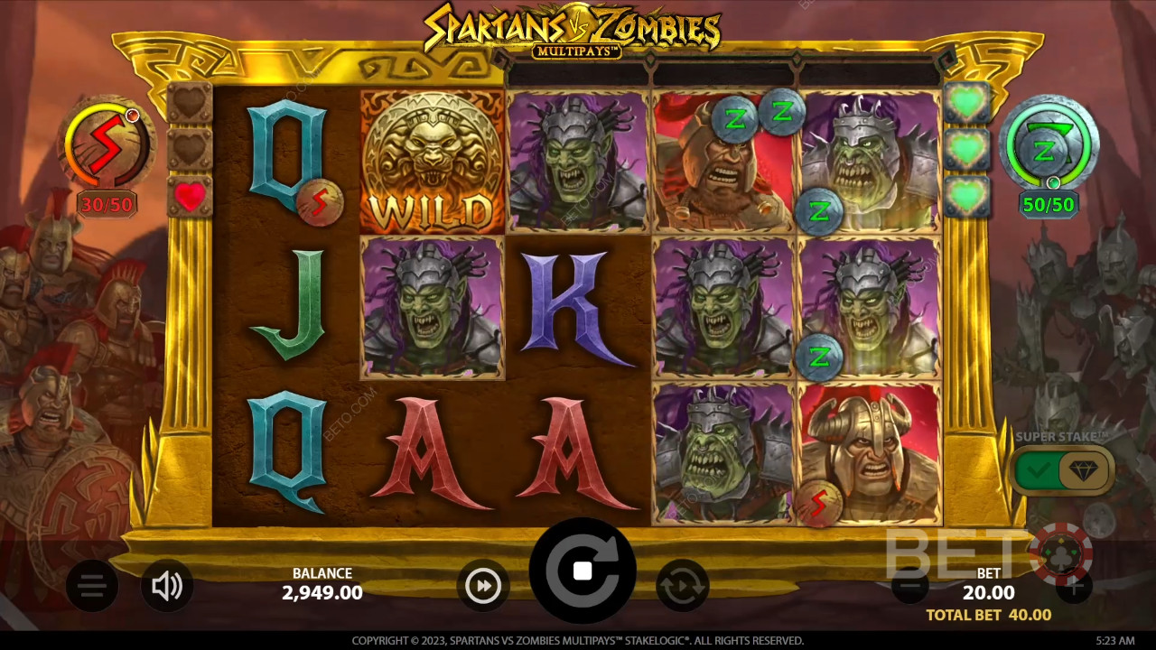 Spartans vs Zombies Reseña de BETO Slots