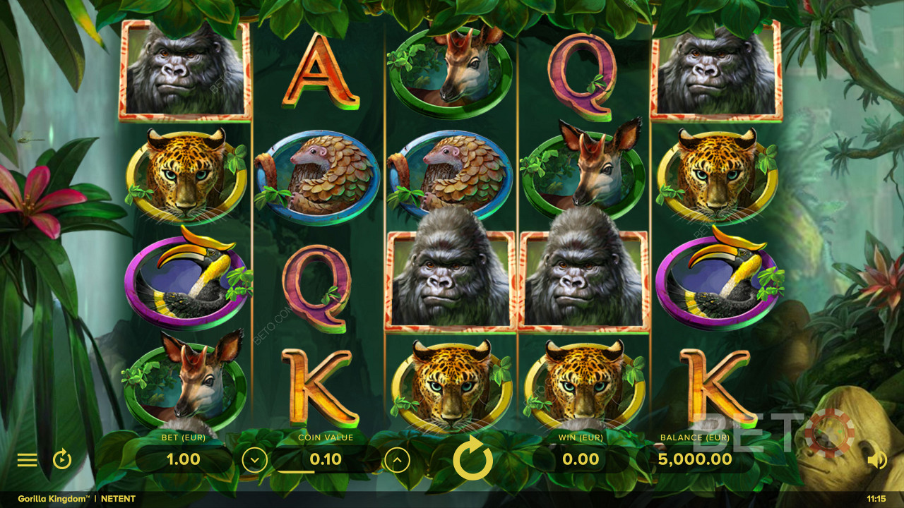 Conseguir símbolos Gorila de alta remuneración en Gorilla Kingdom
