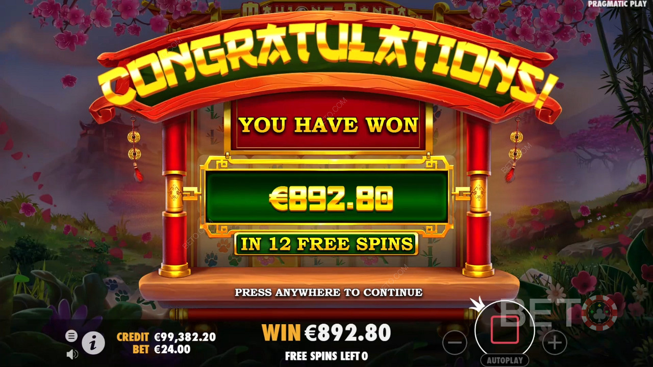 ¡Gana 5.000 veces tu apuesta en la tragaperras Mahjong Panda!