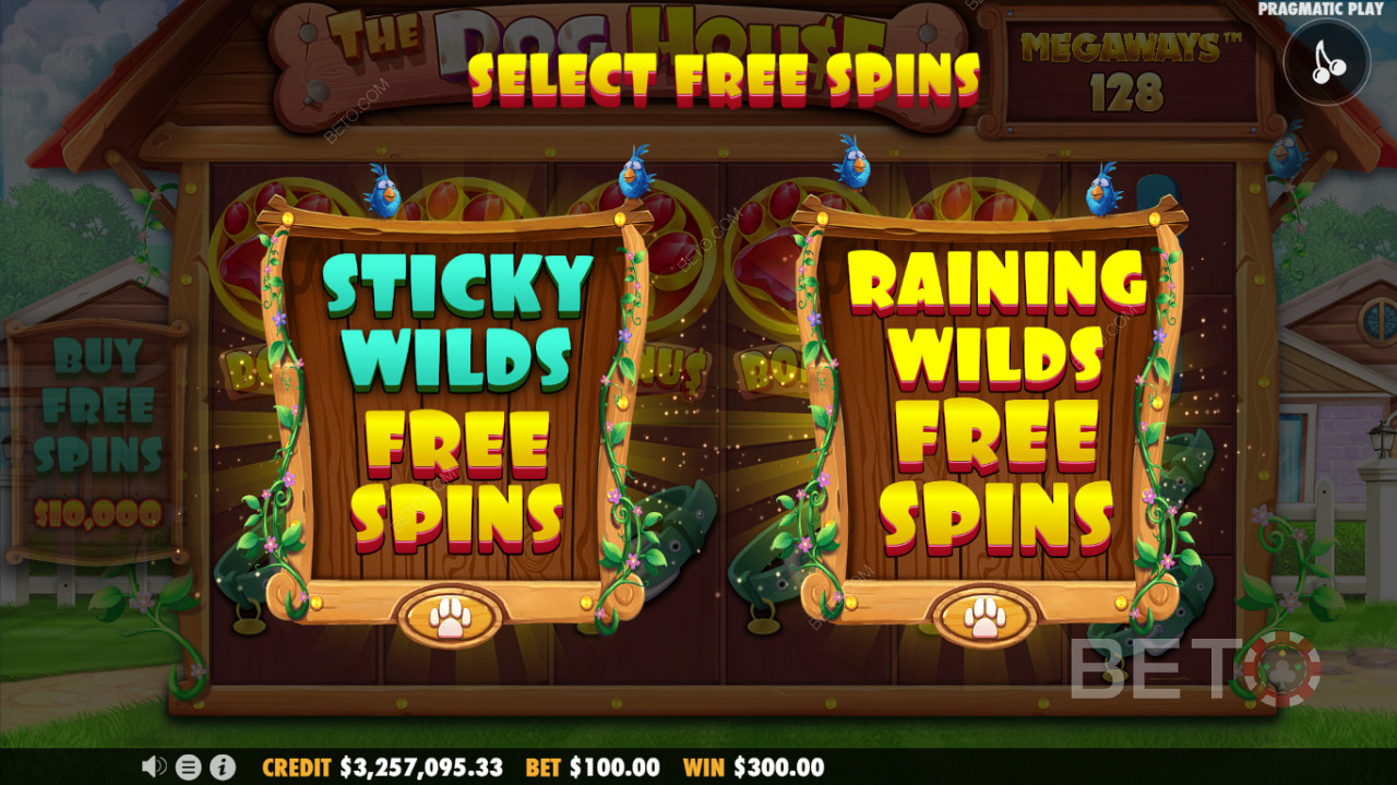 Dos modos de tiradas gratuitas disponibles: la función de tiradas gratuitas Sticky Wilds o Raining Wilds Free Spins