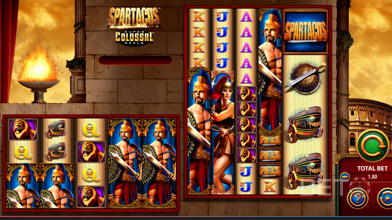 WMS (Williams Interactive) - Spartacus Super Colossal Reels - Únete a la rebelión de los esclavos contra su gobernante romano