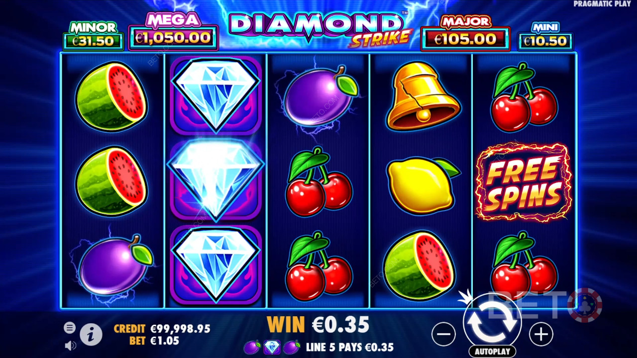 Explicación de las bonificaciones en Diamond Strike por Pragmatic Play