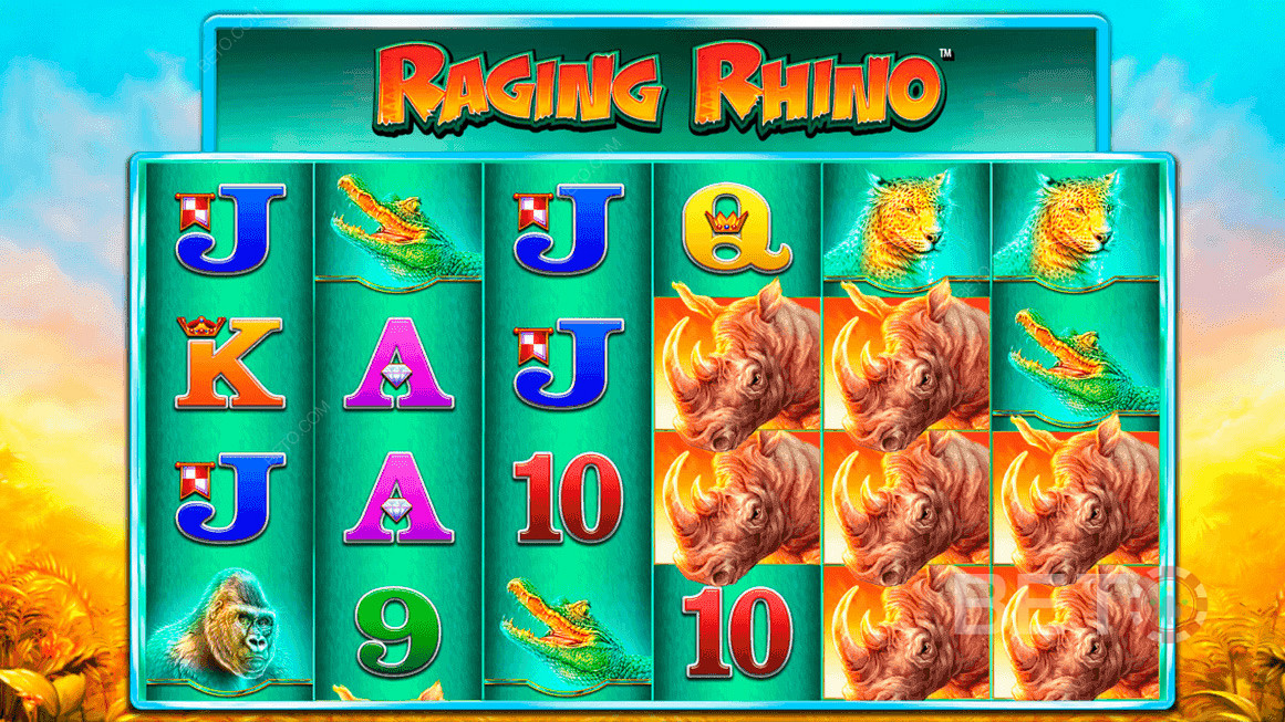 Raging Rhino de Williams Interactive(WMS) - ¡te ofrece hasta 46.656 formas de ganar!