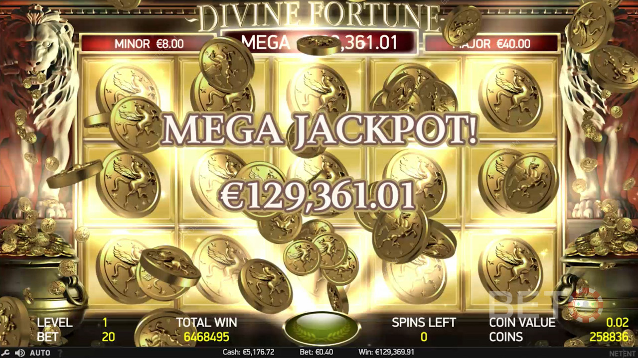 Conseguir el Mega Jackpot es la principal atracción de Divine Fortune