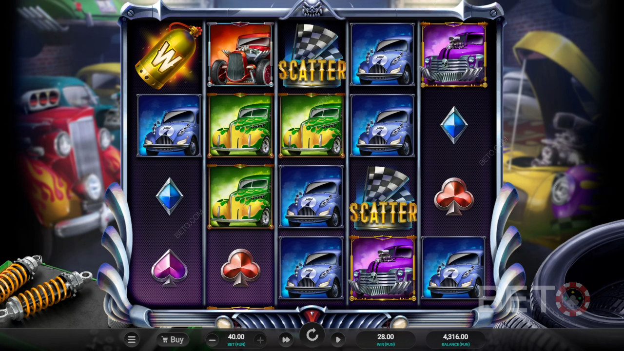 Hot Rod Racers Reseña de BETO Slots