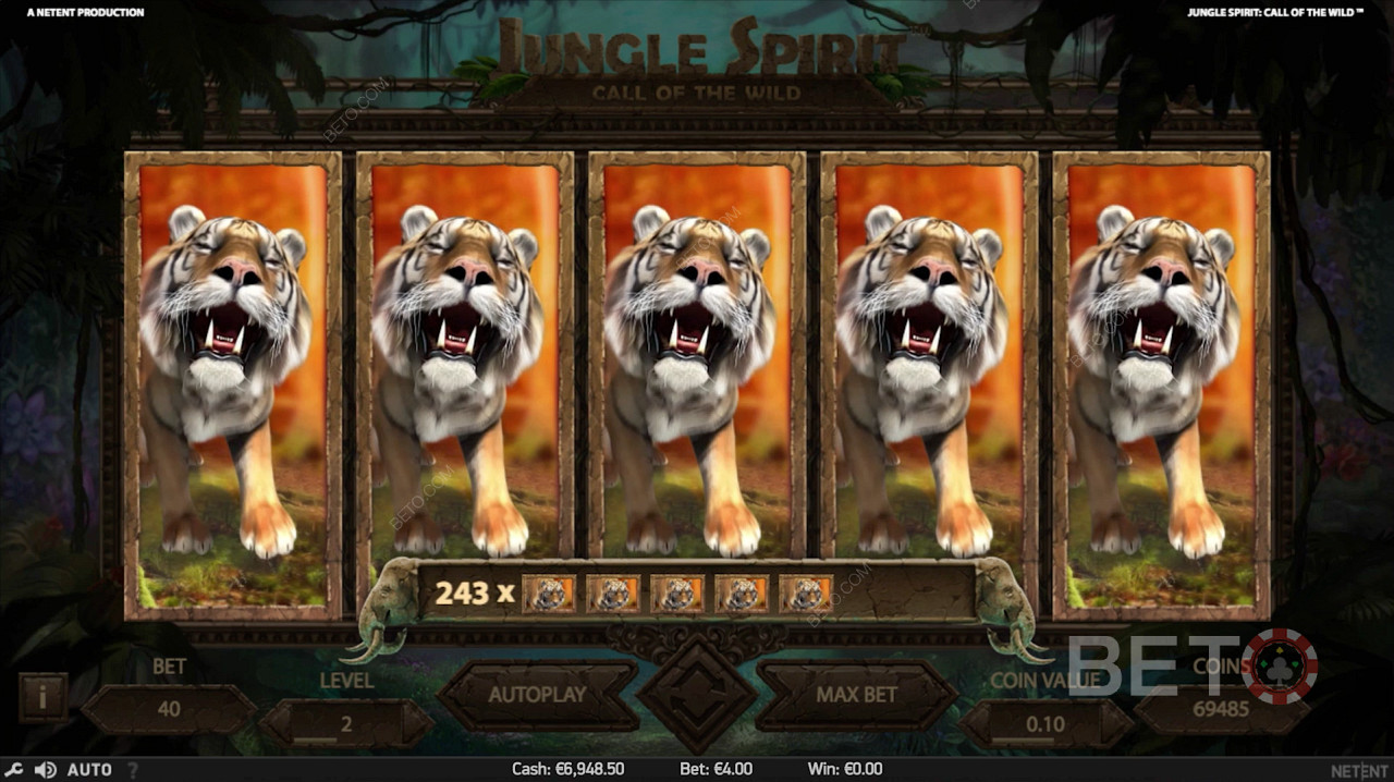 Máxima ganancia durante las tiradas gratis en Jungle Spirit: Call of the Wild