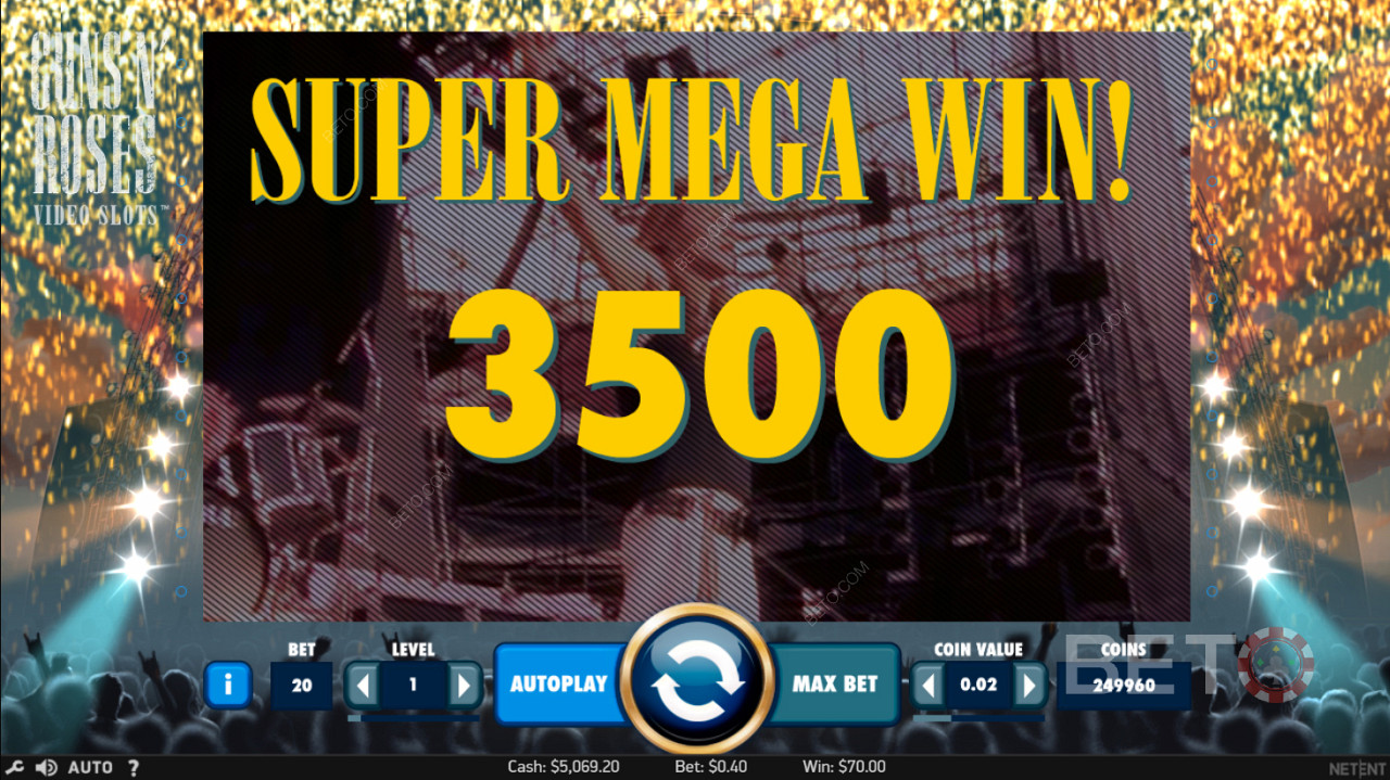 Conseguir el Super Mega Win más buscado en Guns N