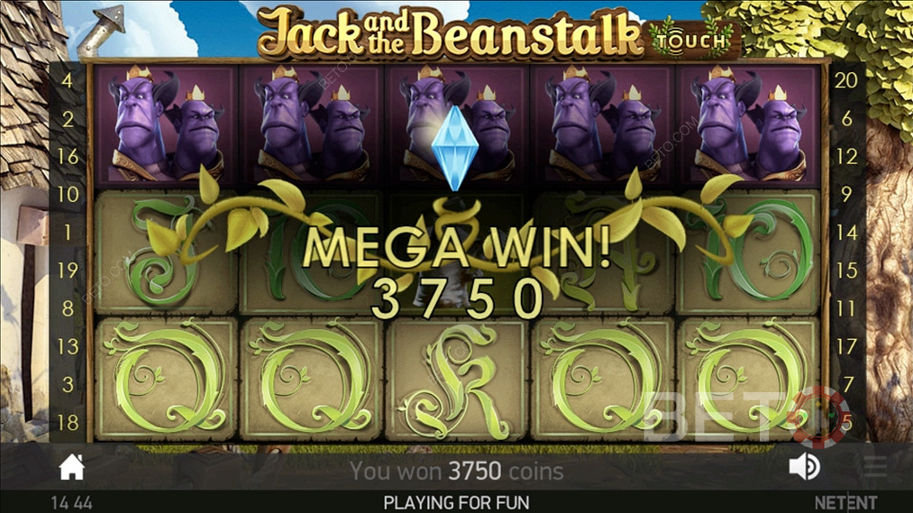 Conseguir un lucrativo Mega Win en Jack and the Beanstalk