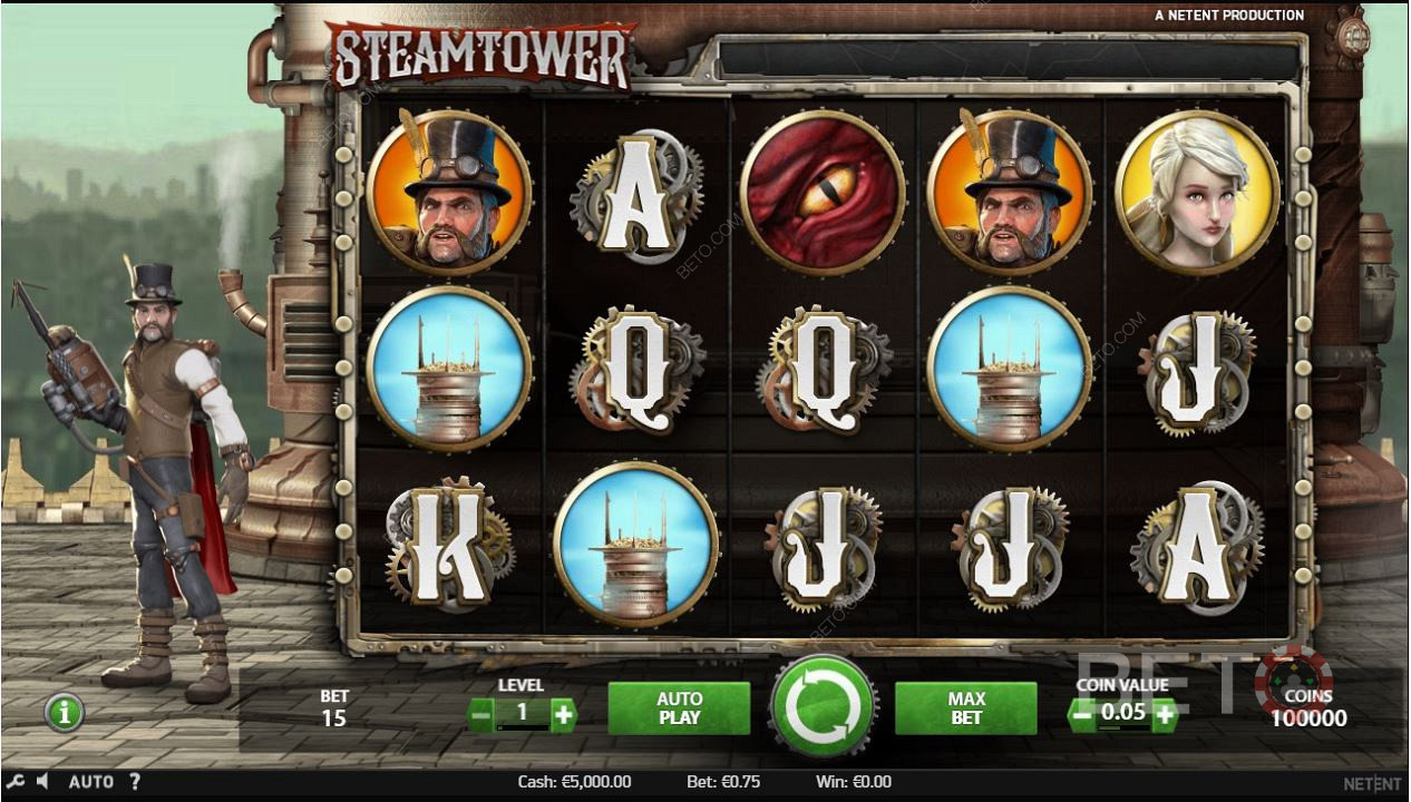 El porcentaje de pago de Steam TowerSlots es del 97,04%.