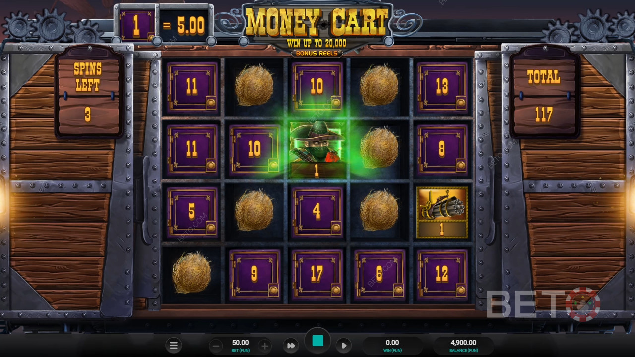 Revisión de los carretes de bonificación Money Cart de BETO Slots