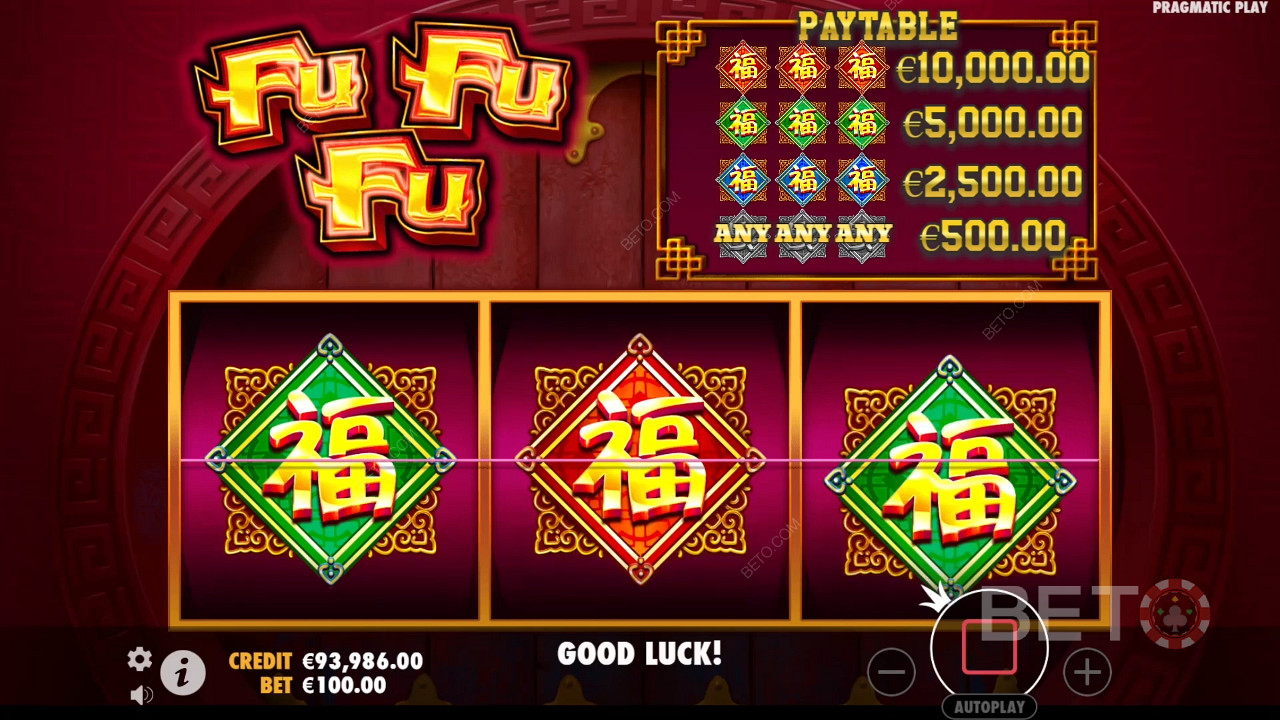 ¡Gane 100 veces su apuesta en la tragaperras Fu Fu Fu!