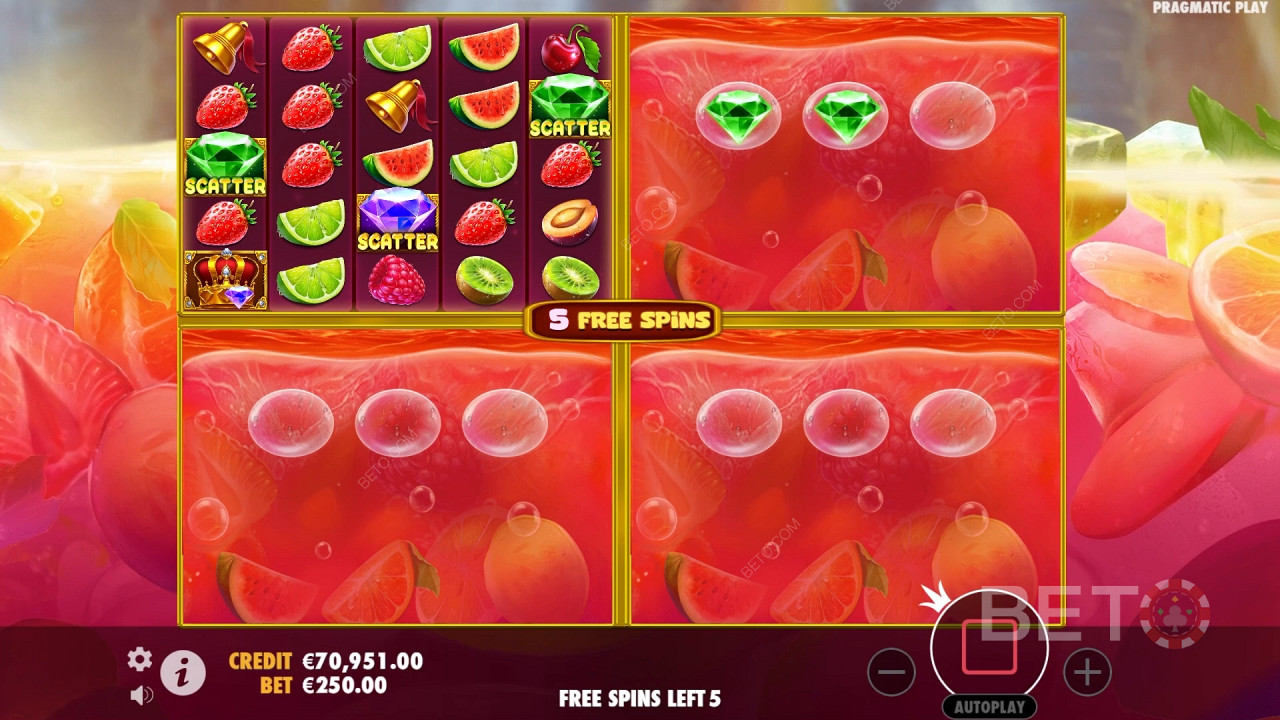 Funciones de bonificación explicadas en Juicy Fruits Multihold por Pragmatic Play