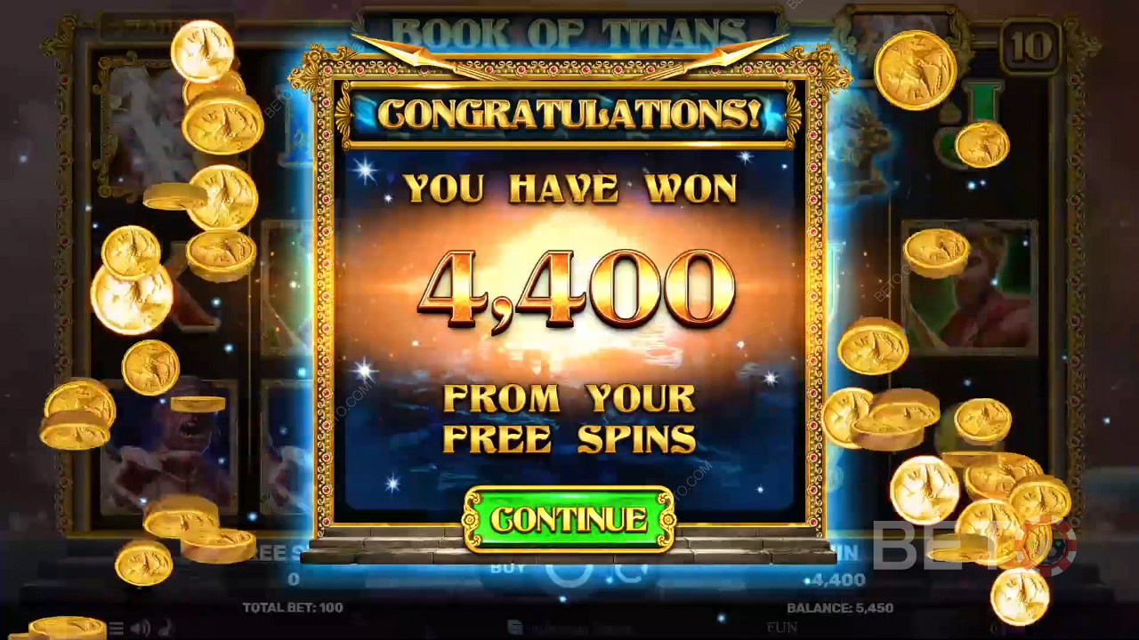 ¡Gana 1000 Tu apuesta en la Tragaperras Book of Titans Online!