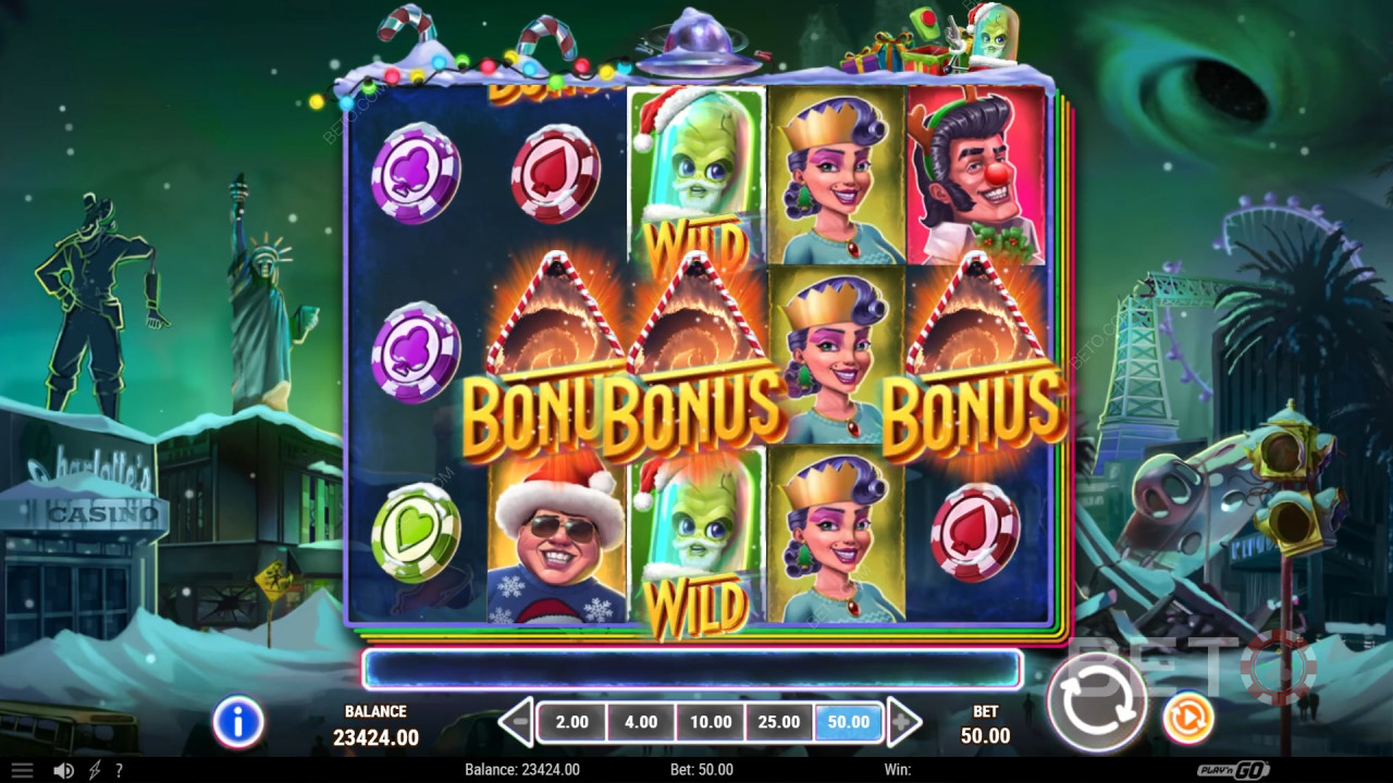 Revisión de Invading Vegas Las Christmas de BETO Slots