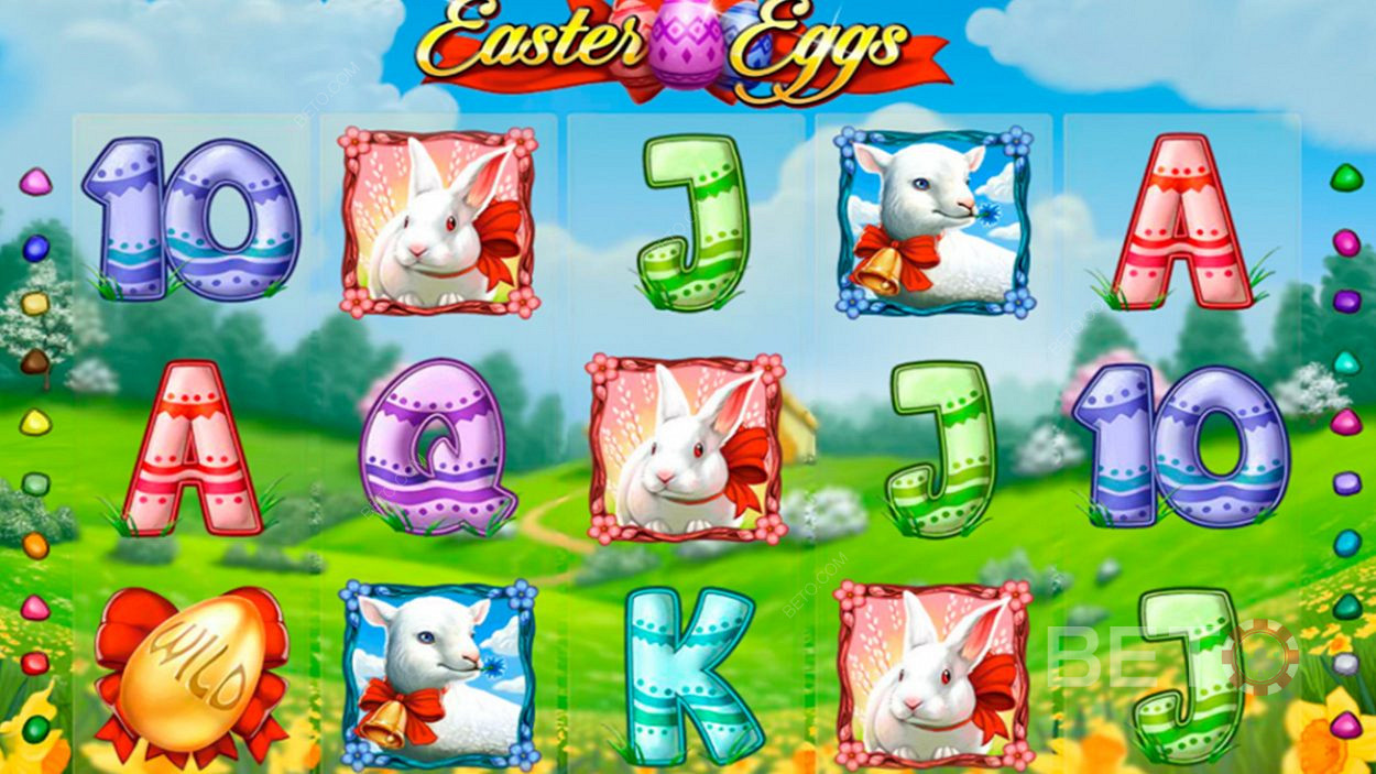 Tienes 20 líneas de juego y 5 rodillos en Easter Eggs Slot Machine