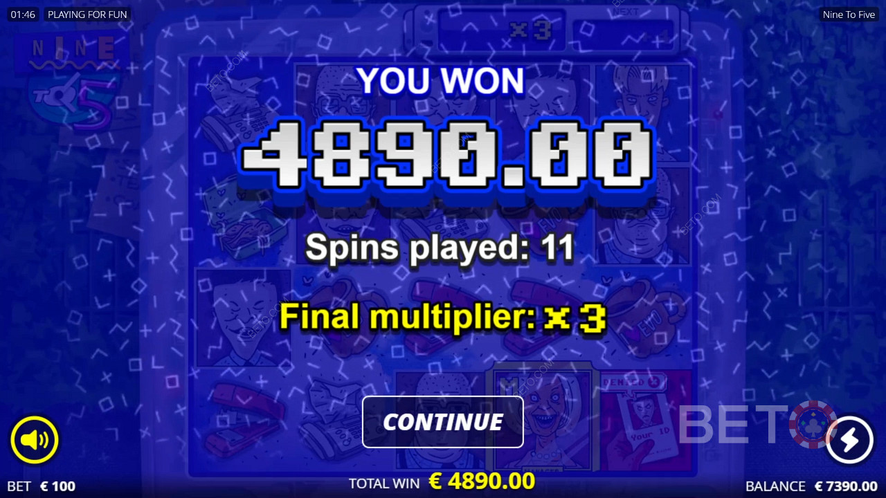 ¡Gane 9.217 Su apuesta en la Video Tragaperras Nine To Five!