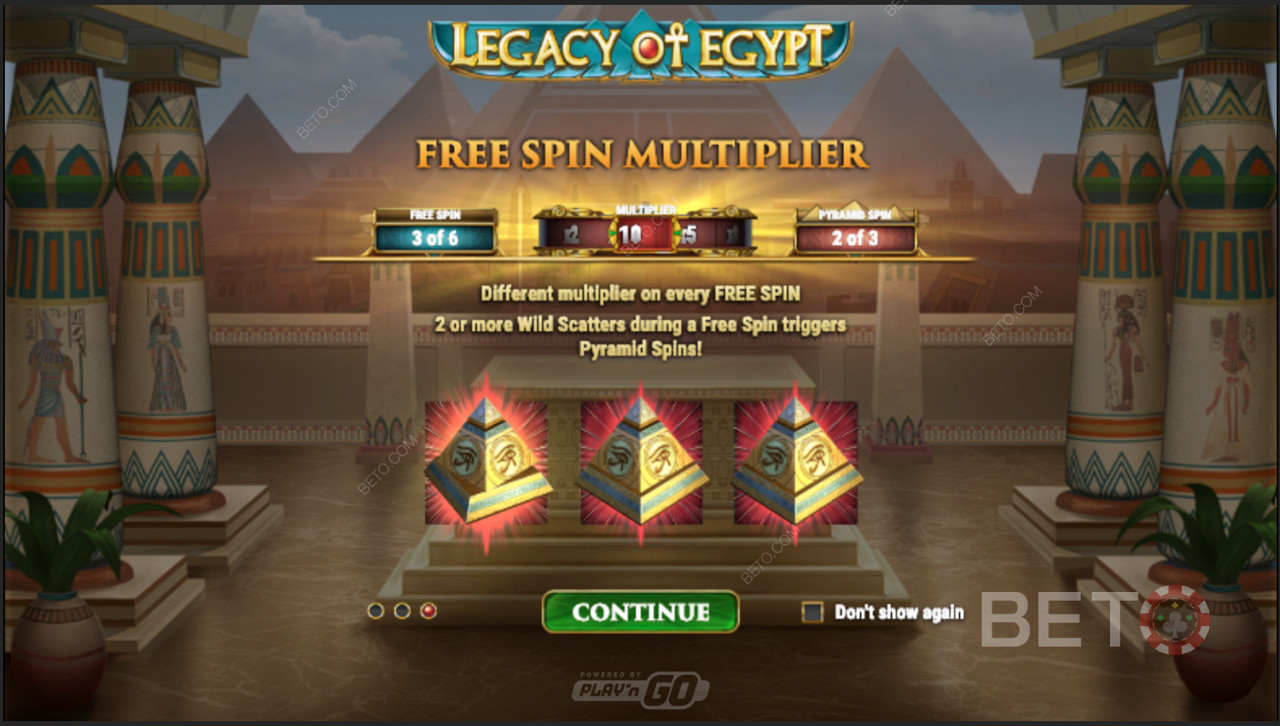 Multiplicadores de tiradas gratis en Legacy Of Egypt