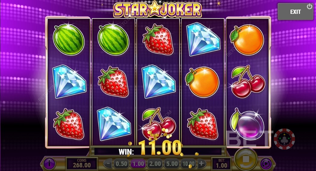Ganar un pago de 11 monedas en Star Joker