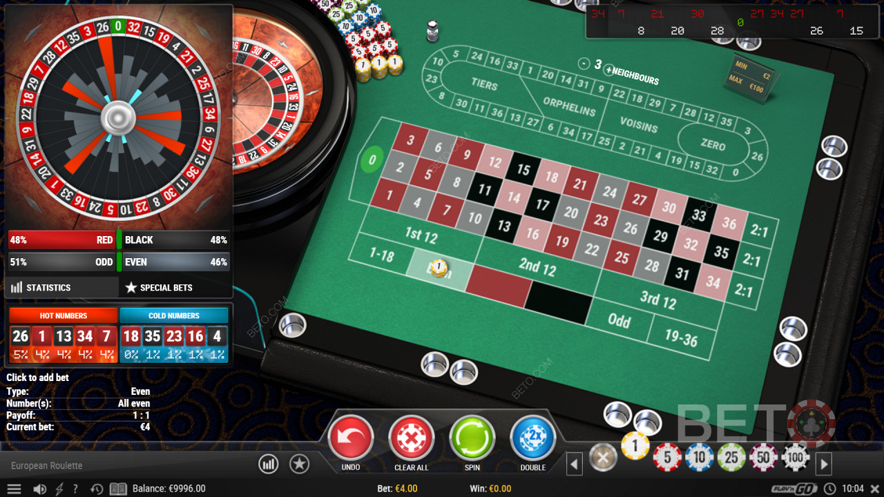 Ver las estadísticas del juego de casino European Roulette Pro