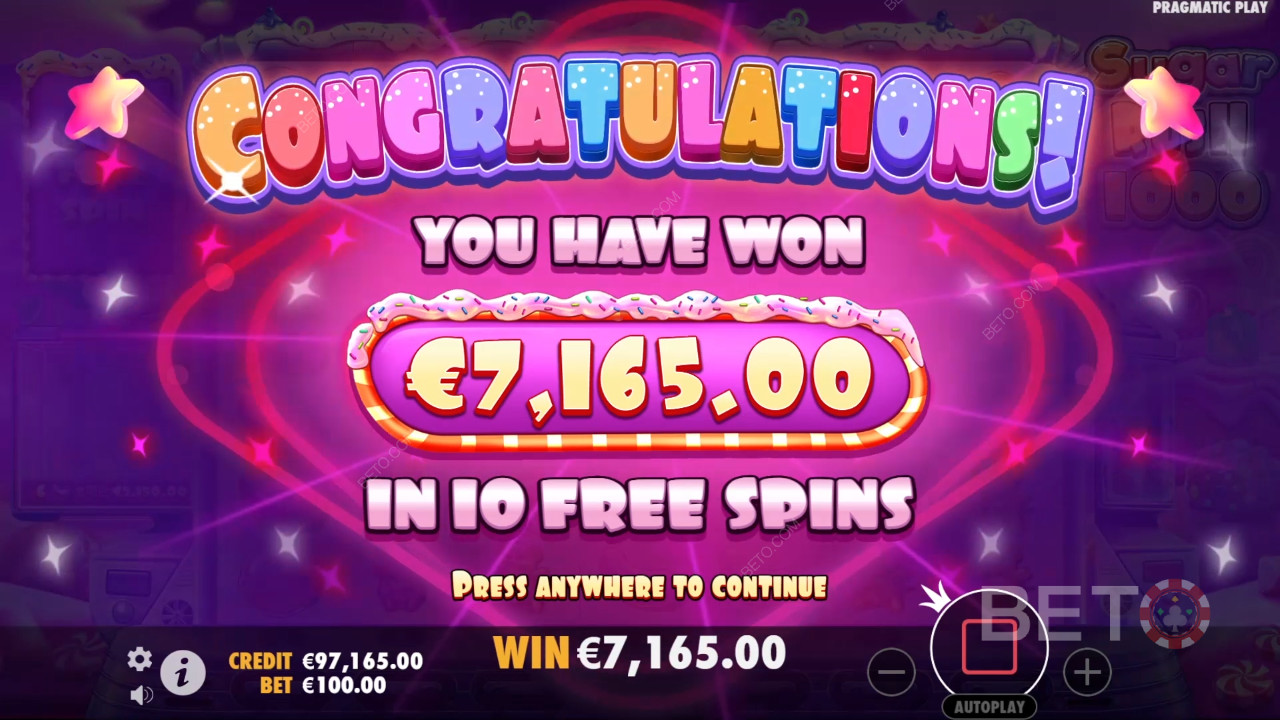¡Gane 25.000 veces su apuesta en la tragaperras Sugar Rush 1000!