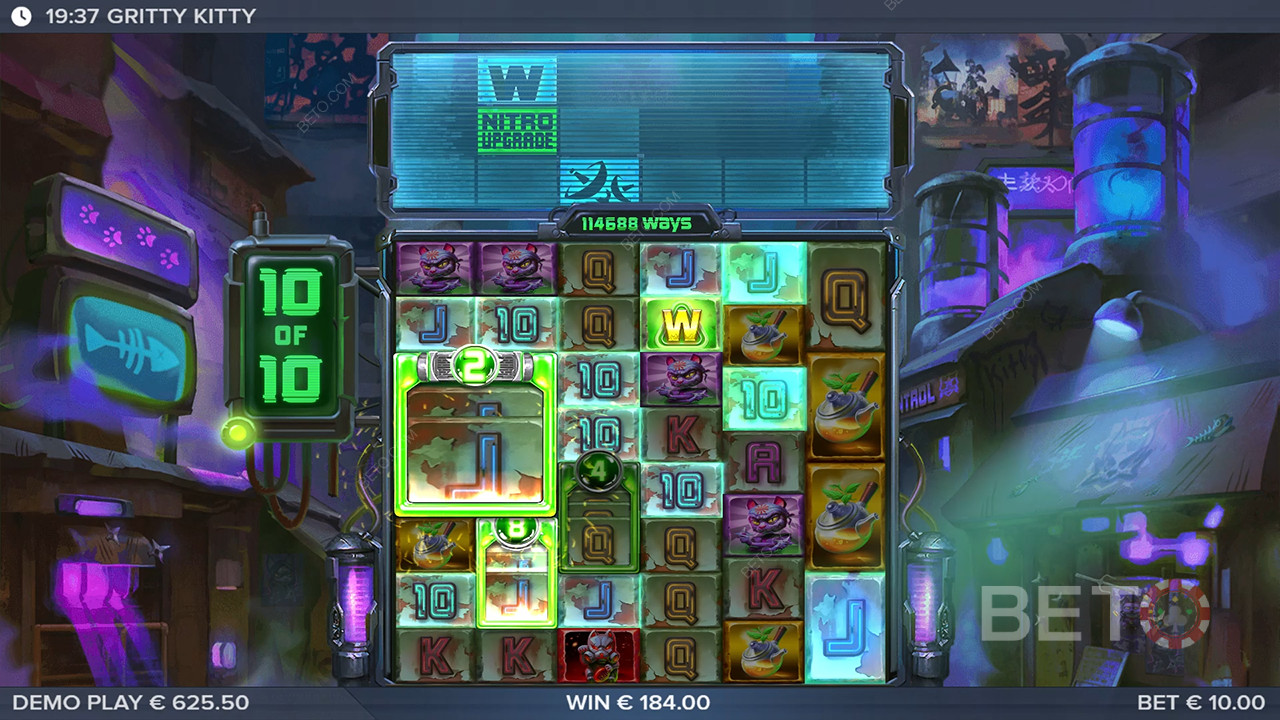 ¡Gana 25.000x tu apuesta en la tragaperras Gritty Kitty of Nitropolis!