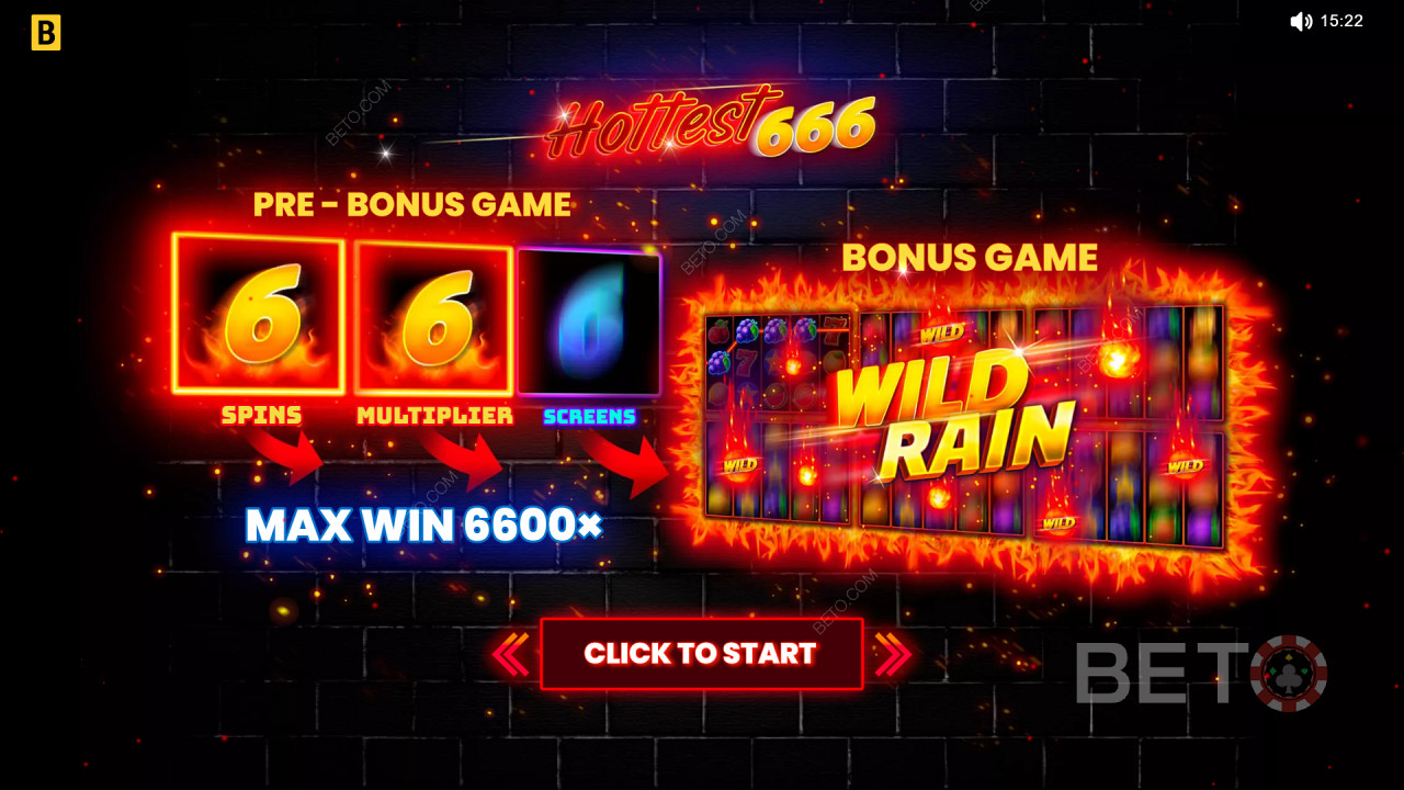 Características adicionales explicadas en Hottest 666 por BGAMING
