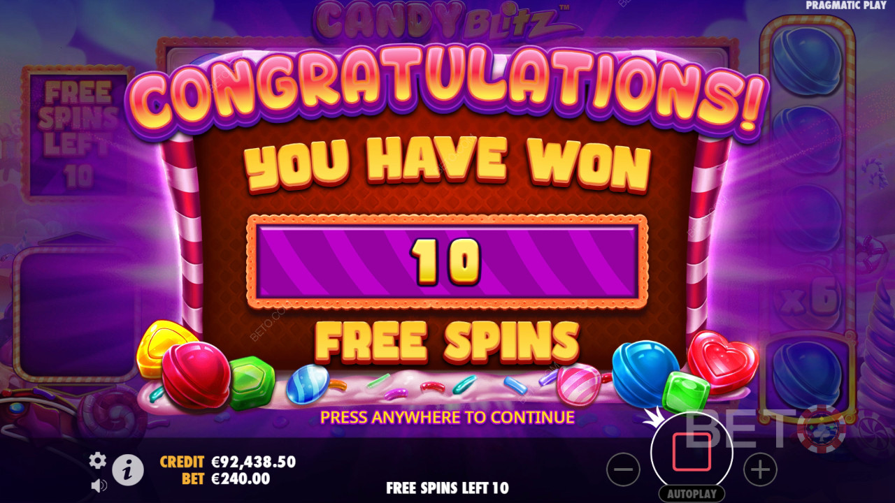 ¡Gana 10.000 veces tu apuesta en la tragaperras Candy Blitz!