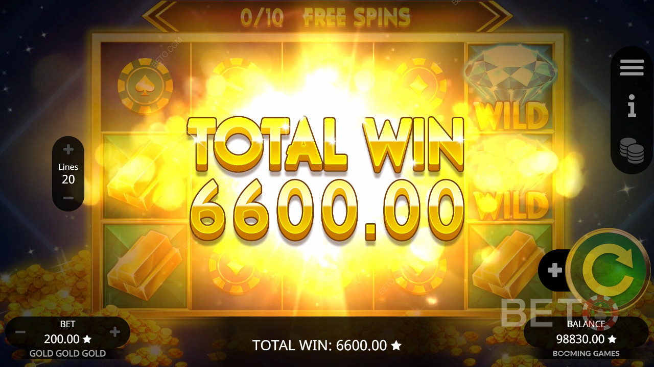 ¡Gana 2.000 veces tu apuesta en la tragaperras Gold Gold Online!
