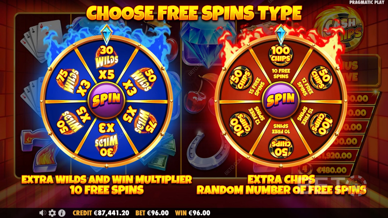 Funciones de bonificación explicadas en Cash Chips por Pragmatic Play