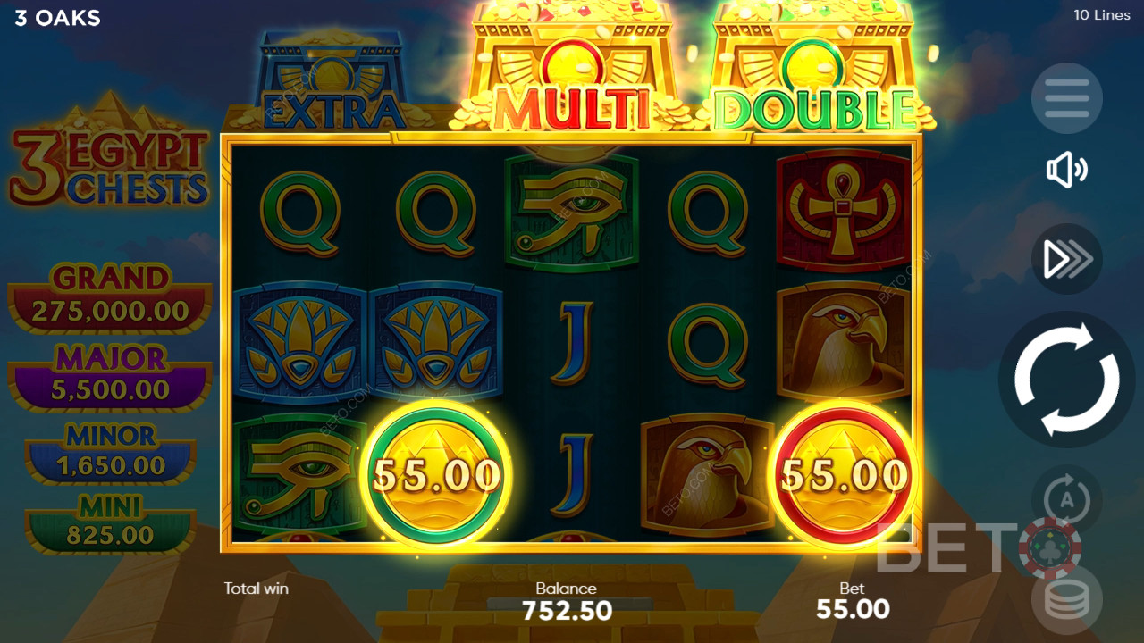 3 Cofres de Egipto Reseña de BETO Slots