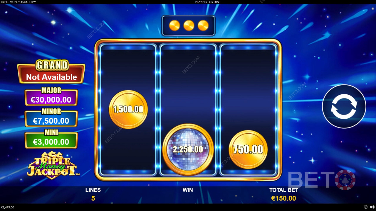 ¡Gane 1.334 veces su apuesta en la tragaperras Triple Money Jackpot!