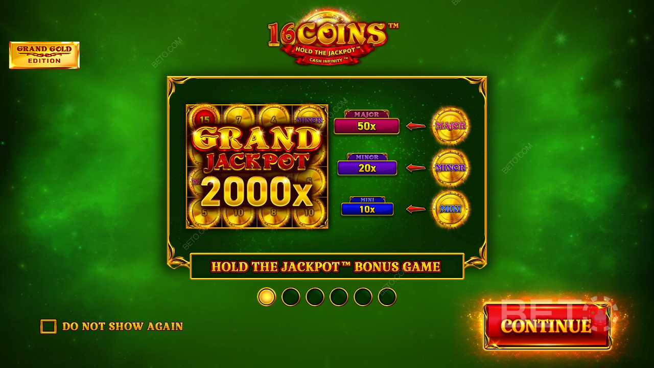 ¡Gana 2.000 veces tu apuesta en la tragaperras online 16 Coins Grand Gold Edition!