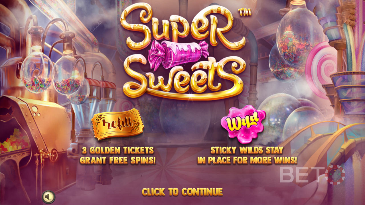 Pantalla de introducción de Super Sweets