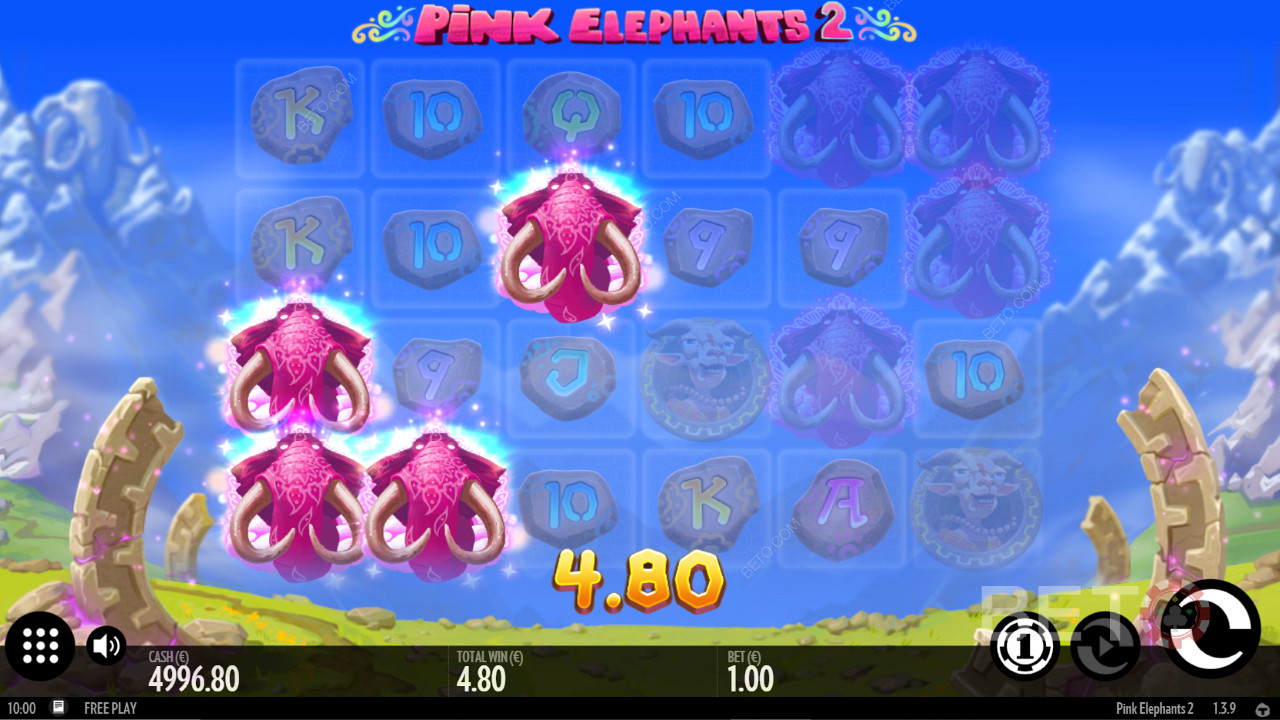 El famoso elefante rosa tiene un aspecto impresionante