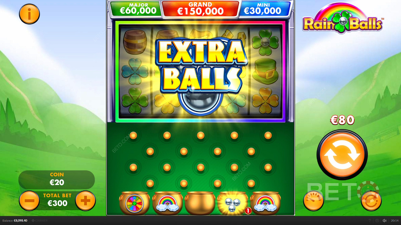 Ganar algunas bolas extra en Rain Balls