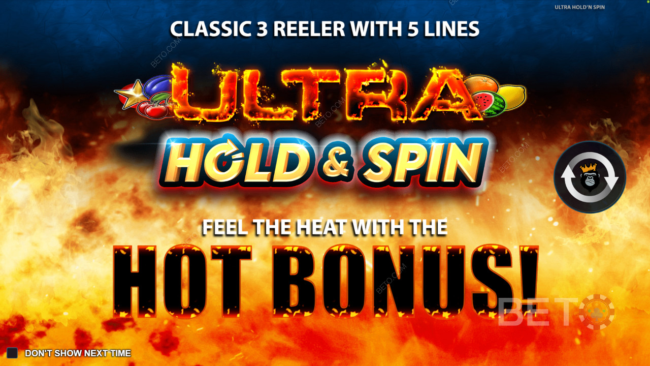 Pantalla de introducción de Ultra Hold and Spin