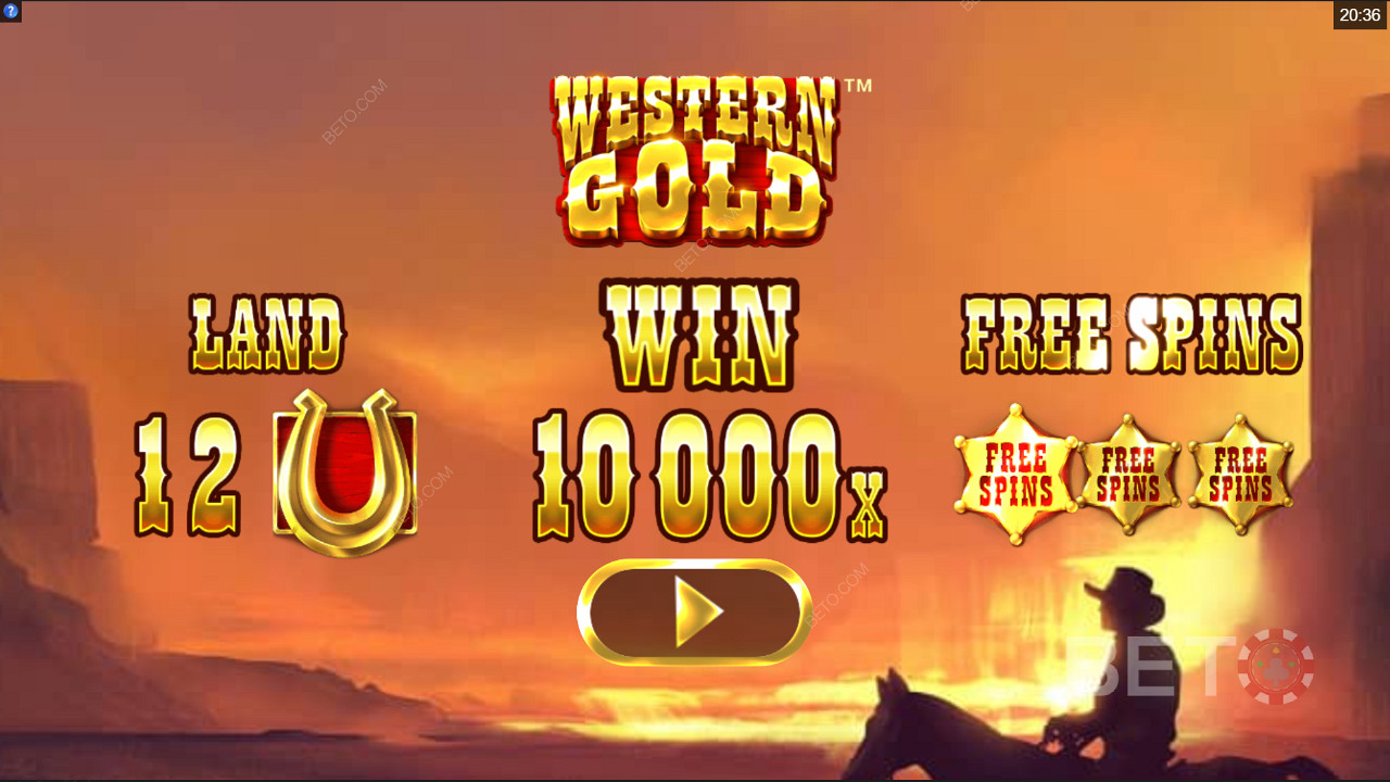 Pantalla de introducción de Western Gold