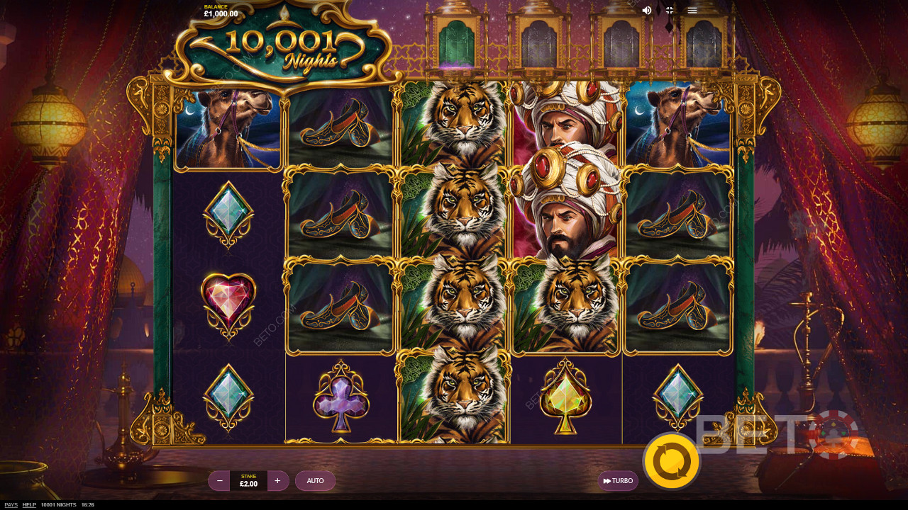 10001 Nights de Red Tiger Gaming - Viaja al mágico desierto de Arabia en busca de riquezas