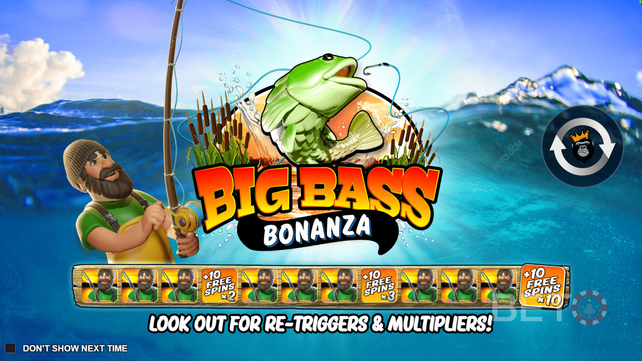La genial pantalla de introducción de Big Bass Bonanza