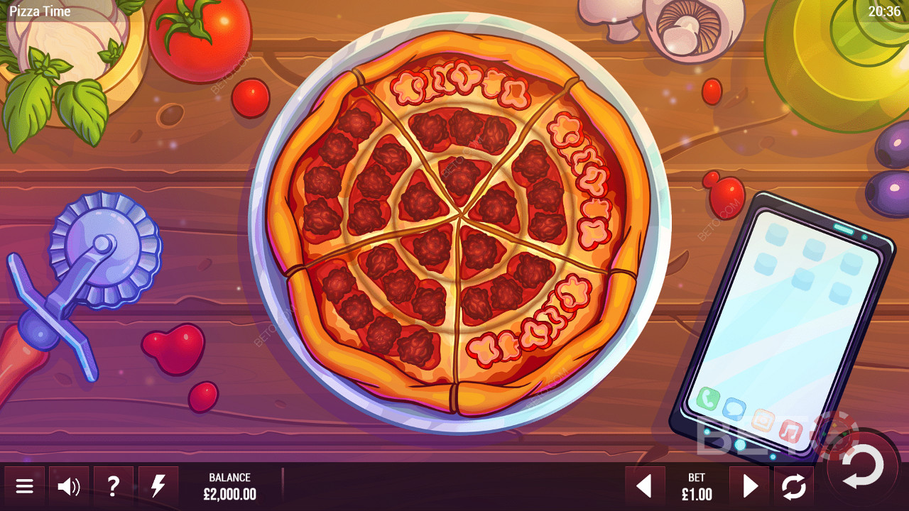 Rejilla de juego circular de Pizza Time