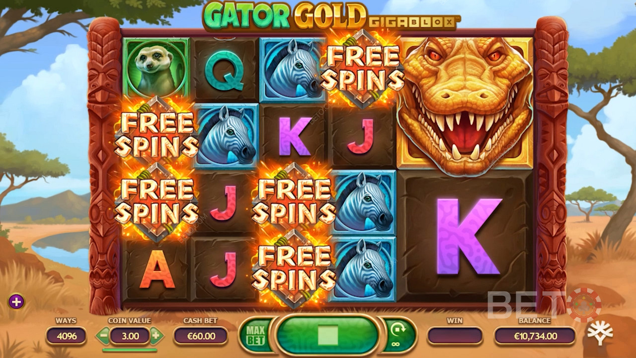 Gator Gold Gigablox - ¡Conoce al aligátor dorado con ganancias de hasta x20.000!