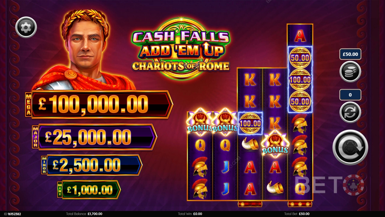 Cash Falls: Add 'Em Up Chariots of Rome Juego Gratis